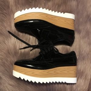 Black platform oxfords new